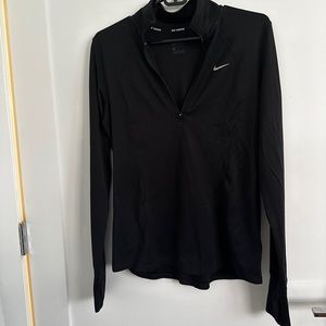 Black Nike DriFit Running Half Zip Sport Top LS
